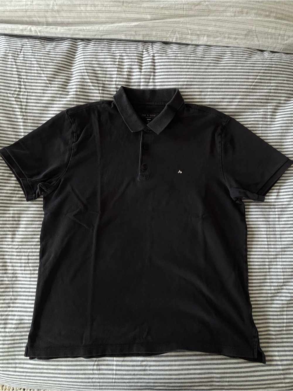 rag & bone Faded Black Men's Polo Shirt